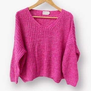 Dreamers Pink Chunky Knit Sweater Size M/L